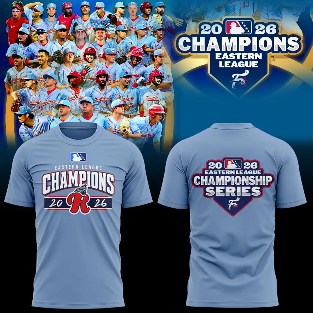 Reading Fightin Phils 2026 Eastern League Champions Commemorative Pullover Hoodie Reading Fightin Phils 2026 Eastern League Champions Commemorative Pullover Hoodie