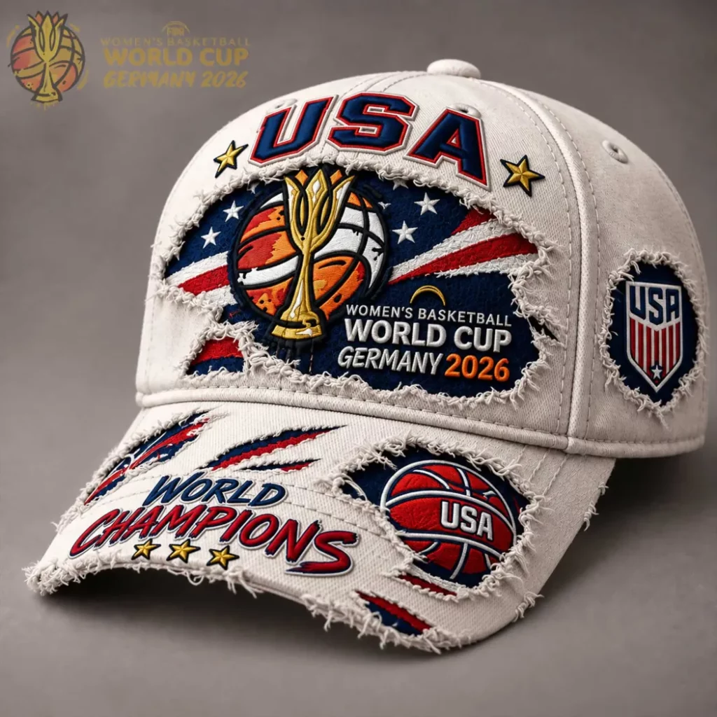 USA Women's Basketball World Cup Germany 2026 Champions Distressed Baseball Cap