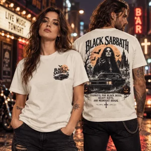 Black Sabbath Heavy Riffs and Midnight Roads Vintage Graphic T-Shirt Black Sabbath Heavy Riffs and Midnight Roads Vintage Graphic T-Shirt
