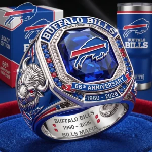 Buffalo Bills 66th Anniversary 1960-2026 Commemorative Bills Mafia Championship Style Ring