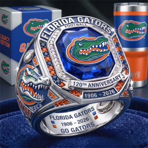 Florida Gators Football 120th Anniversary 1906-2026 Blue Sapphire Silver Championship Ring