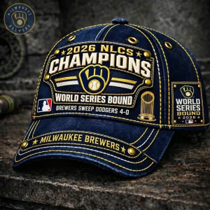 Milwaukee Brewers 2026 NLCS Champions World Series Bound Premium Embroidered Baseball Cap