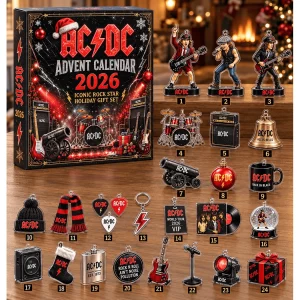 AC DC Rock Band 2026 Christmas Holiday Countdown 24 Days Acrylic Ornament Advent Calendar