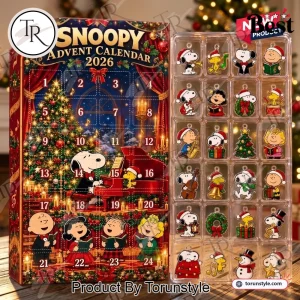 Peanuts Snoopy 2026 Christmas 24 Days Holiday Countdown Charm Advent Calendar