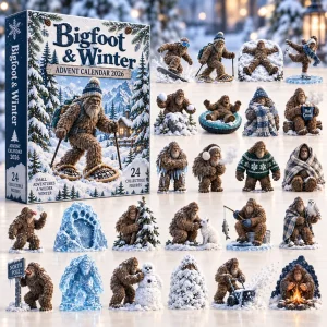 Bigfoot and Winter 2026 Holiday Countdown with 24 Collectible Sasquatch Toy Figures Advent Calendar