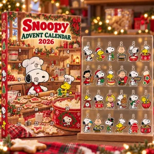 Snoopy Peanuts Christmas Baking 2026 Collectible 24-Day Acrylic Charm Advent Calendar