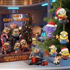 – Personalized Minions Cartoon Character Hanging Ornaments Christmas Ornament Advent Calendar