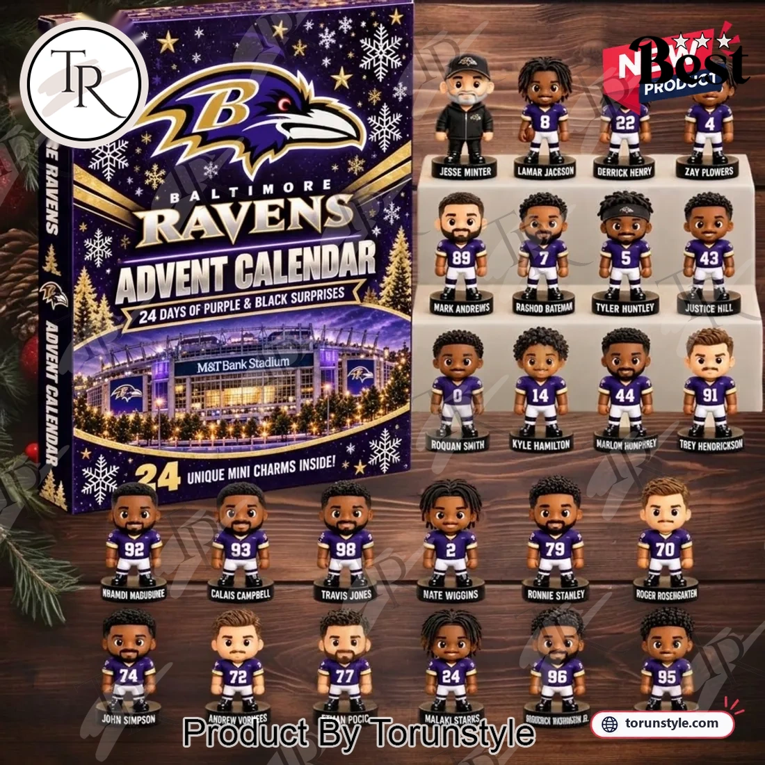 Baltimore Ravens NFL Football 24 Days Christmas Countdown Holiday Gift Set with Mini Figures Advent Calendar Baltimore Ravens NFL Football 24 Days Christmas Countdown Holiday Gift Set with Mini Figures Advent Calendar