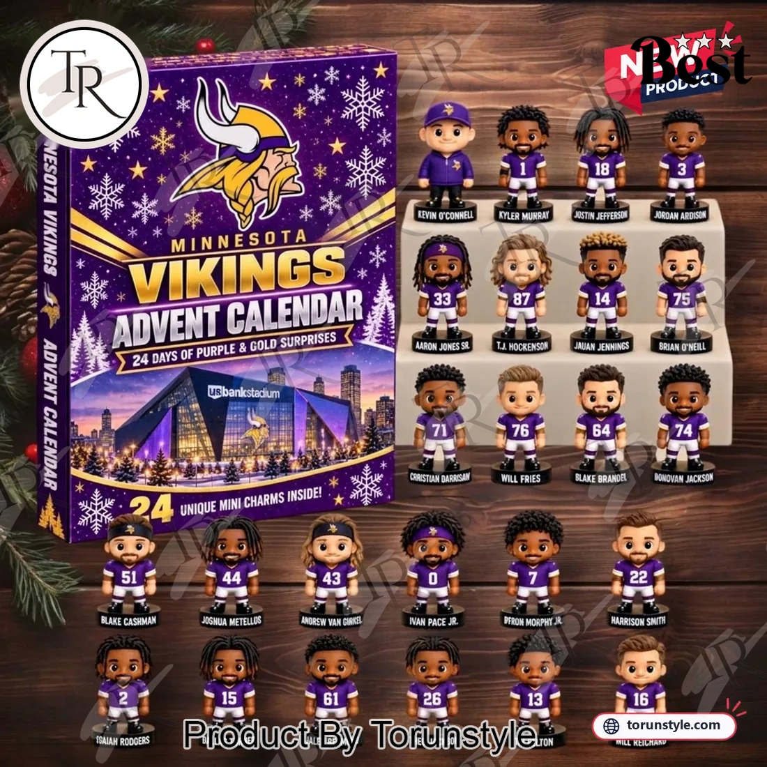 Minnesota Vikings NFL 24 Days Holiday Countdown Collectible Mini Figures Advent Calendar Minnesota Vikings NFL 24 Days Holiday Countdown Collectible Mini Figures Advent Calendar