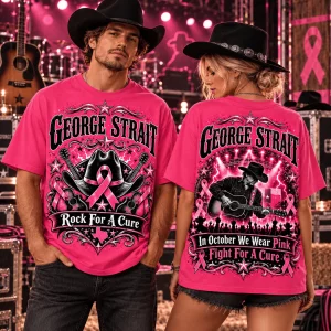 George Strait Rock For A Cure Breast Cancer Awareness Pink Ribbon Country Music T-Shirt