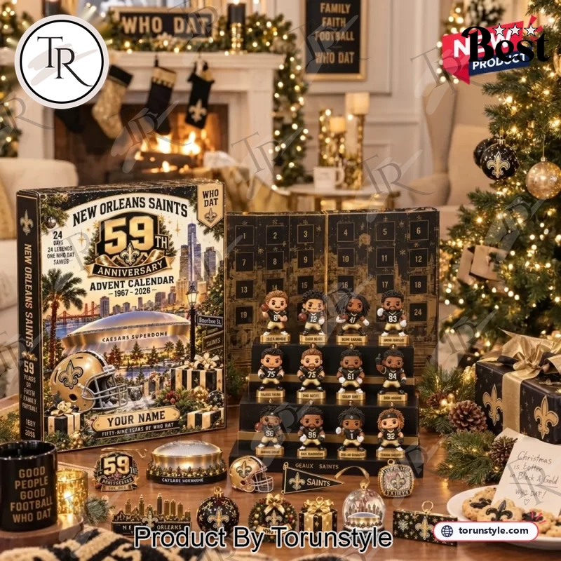 New Orleans Saints 59th Anniversary 2026 Personalized 24 Day Christmas Countdown Advent Calendar New Orleans Saints 59th Anniversary 2026 Personalized 24 Day Christmas Countdown Advent Calendar