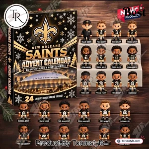 New Orleans Saints Football 24 Days Holiday Christmas Countdown Mini Figurine Advent Calendar