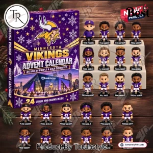 Minnesota Vikings NFL 24 Days Holiday Countdown Collectible Mini Figures Advent Calendar