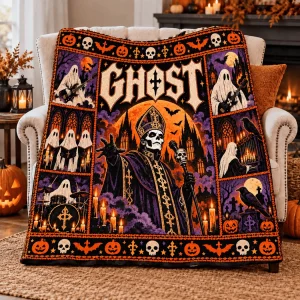 Ghost Band Papa Emeritus Gothic Metal Halloween Ritual Cozy Fleece Blanket