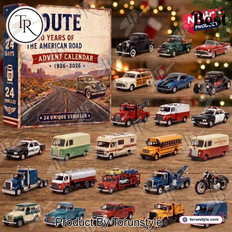 Route 66 100th Anniversary 1926-2026 Vintage Vehicle 24-Day Christmas Countdown Advent Calendar Route 66 100th Anniversary 1926-2026 Vintage Vehicle 24-Day Christmas Countdown Advent Calendar