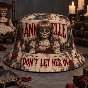 Annabelle Horror Movie Gothic Doll Don't Let Her In Graphic Bucket Hat