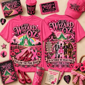 Wizard of Oz Breast Cancer Awareness In October We Wear Pink Graphic T-Shirt Wizard of Oz Breast Cancer Awareness In October We Wear Pink Graphic T-Shirt
