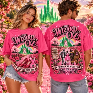 Wizard of Oz Breast Cancer Awareness In October We Wear Pink Graphic T-Shirt