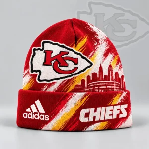 Kansas City Chiefs Urban Skyline Distressed Brushstroke Knit Beanie Hat