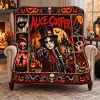 Stevie Nicks Gothic Witch Celestial Moon Purple and Gold Cozy Fleece Blanket