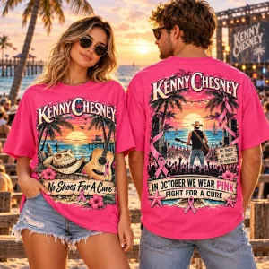 Kenny Chesney Breast Cancer Awareness Pink Ribbon No Shoes For A Cure T-Shirt