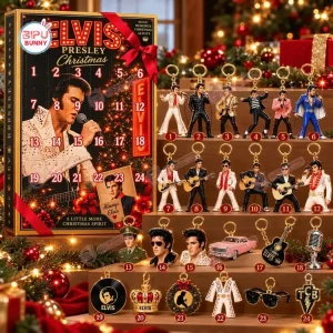 Elvis Presley King of Rock 24 Days Holiday Countdown Keychain Christmas Advent Calendar