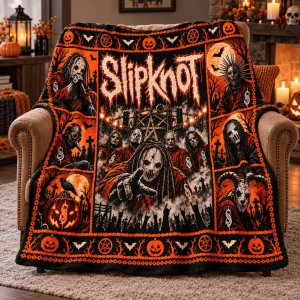 Slipknot Gothic Halloween Heavy Metal Band Spooky Mask Cozy Fleece Blanket