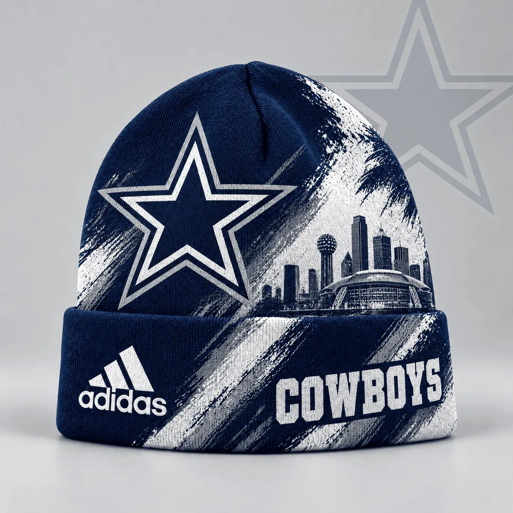 Dallas Cowboys NFL Urban City Skyline Distressed Brushstroke Cuffed Beanie Hat Dallas Cowboys NFL Urban City Skyline Distressed Brushstroke Cuffed Beanie Hat