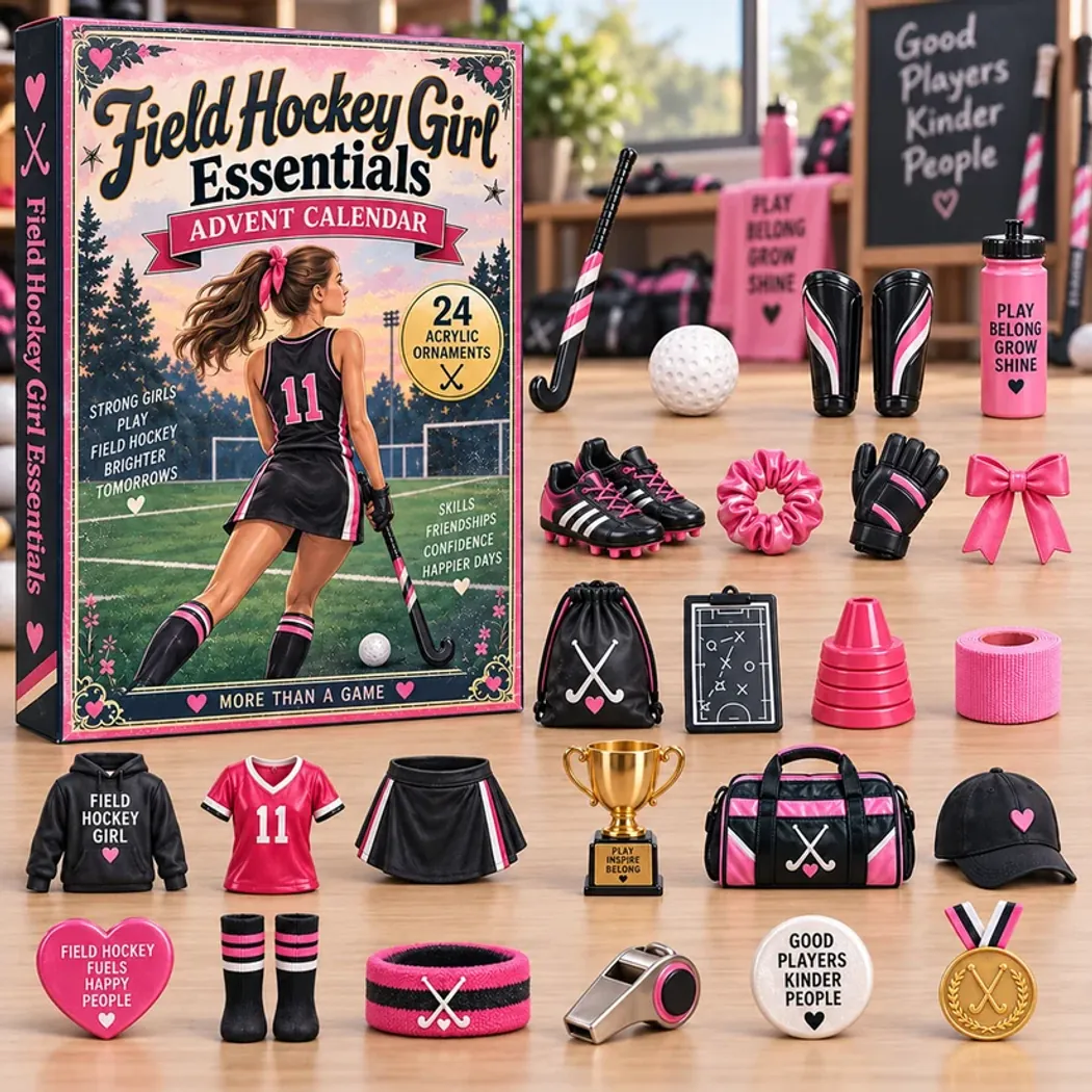 Field Hockey Girl Essentials 24 Day Christmas Countdown with Acrylic Ornaments Advent Calendar Field Hockey Girl Essentials 24 Day Christmas Countdown with Acrylic Ornaments Advent Calendar