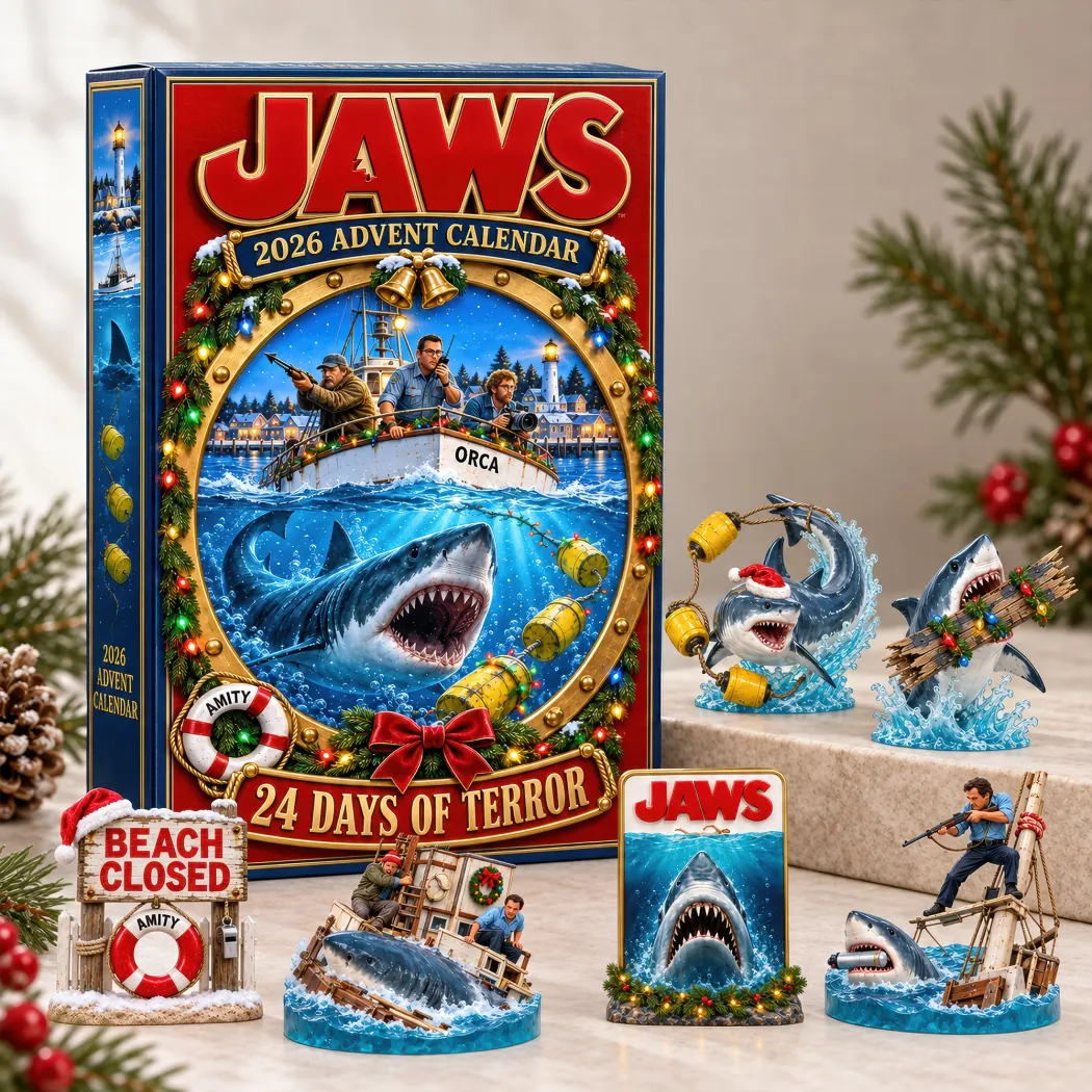Jaws Great White Shark Movie 2026 Collectible Figurine Holiday Countdown Advent Calendar Jaws Great White Shark Movie 2026 Collectible Figurine Holiday Countdown Advent Calendar