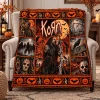 Motley Crue Halloween Rock Band Spooky Orange Collage Fleece Blanket