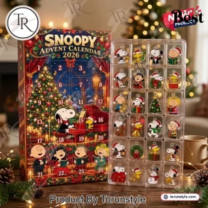 Snoopy Peanuts Gang 2026 Christmas 24 Days Countdown Ornament Advent Calendar