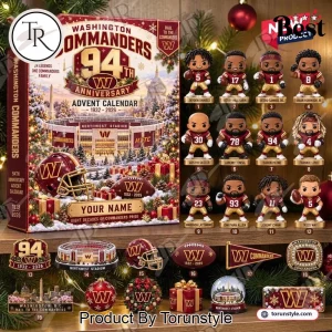 Washington Commanders 94th Anniversary Personalized 24 Day Christmas Countdown Advent Calendar