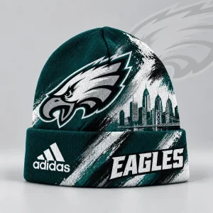 Philadelphia Eagles Urban Skyline Distressed Brushstroke Knit Cuffed Beanie Hat