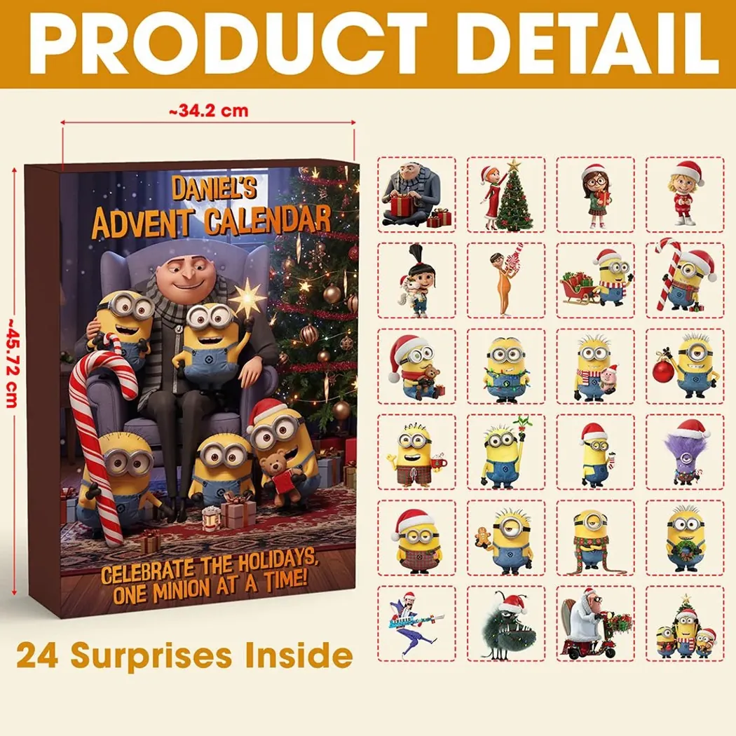 – Personalized Minions Cartoon Character Hanging Ornaments Christmas Ornament Advent Calendar – Personalized Minions Cartoon Character Hanging Ornaments Christmas Ornament Advent Calendar