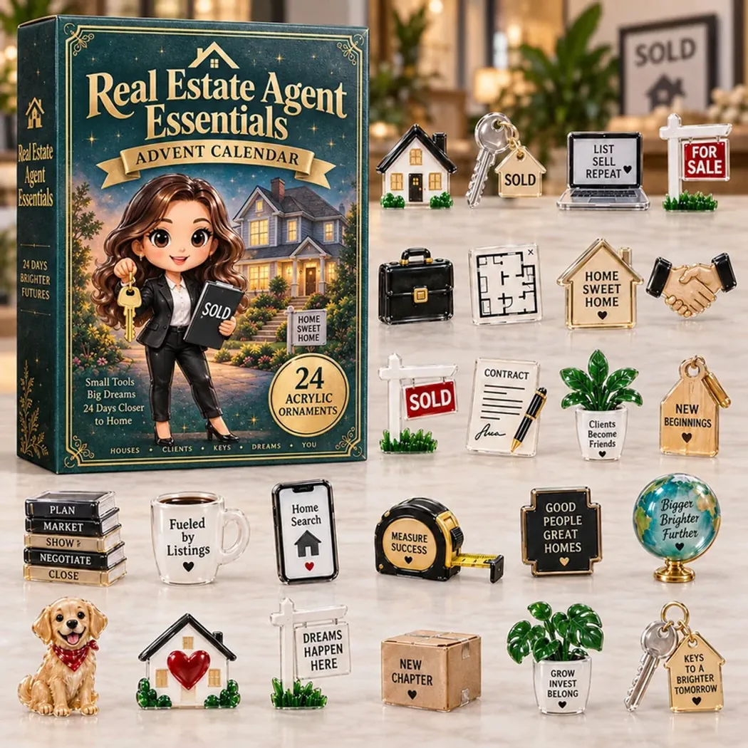 Real Estate Agent Essentials 24 Day Christmas Countdown Realtor Gift with Acrylic Ornaments Advent Calendar Real Estate Agent Essentials 24 Day Christmas Countdown Realtor Gift with Acrylic Ornaments Advent Calendar