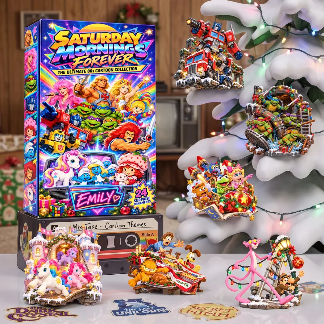 Retro 80s Saturday Morning Cartoons Personalized 24 Days Countdown Christmas Advent Calendar Retro 80s Saturday Morning Cartoons Personalized 24 Days Countdown Christmas Advent Calendar