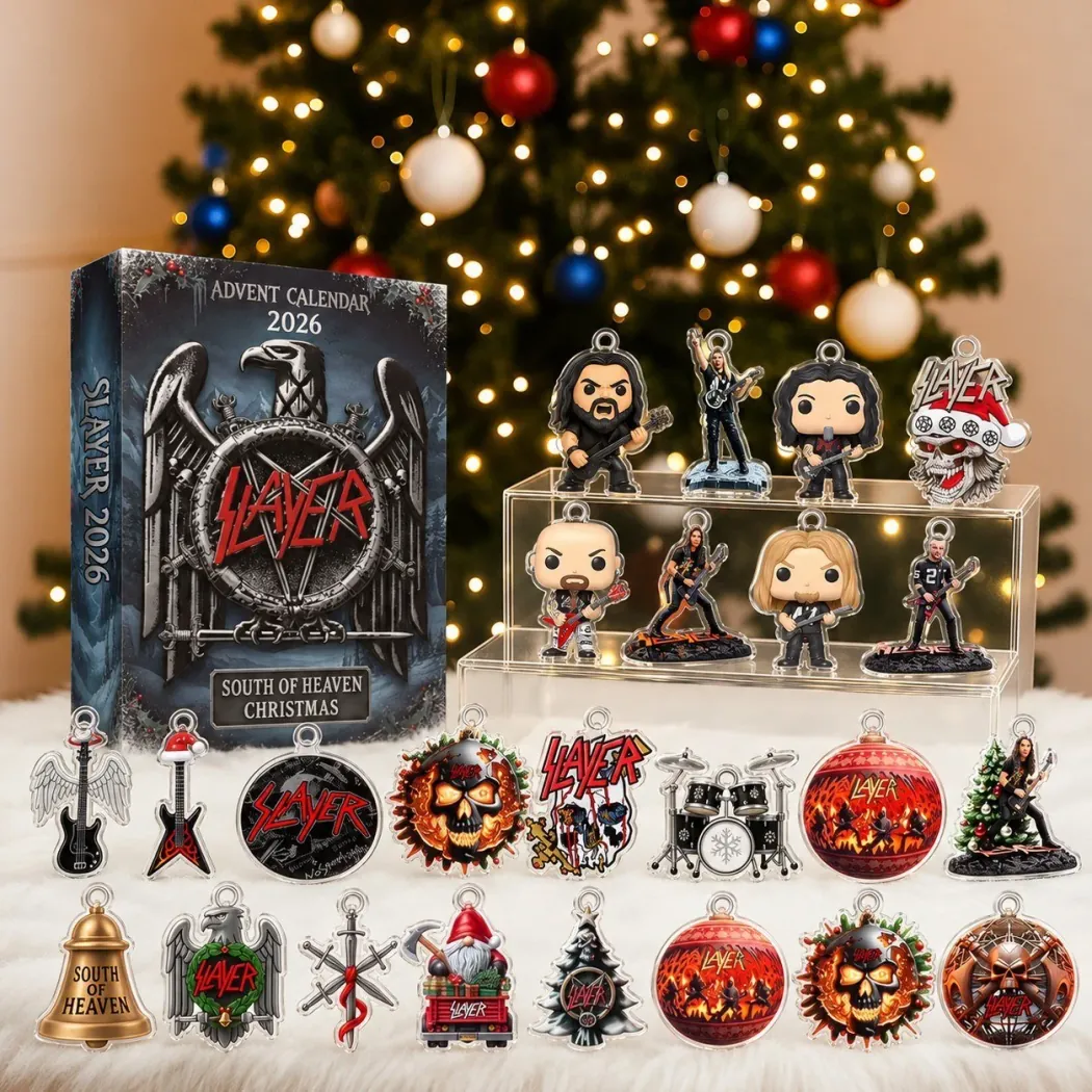 Slayer Heavy Metal Band 2026 South Of Heaven Christmas Acrylic Ornaments Advent Calendar Slayer Heavy Metal Band 2026 South Of Heaven Christmas Acrylic Ornaments Advent Calendar