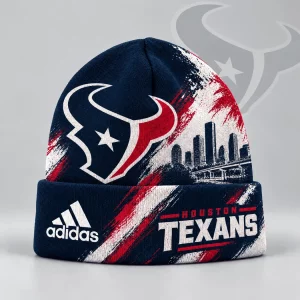 Houston Texans NFL Urban Skyline Distressed Graphic Winter Cuffed Beanie Hat