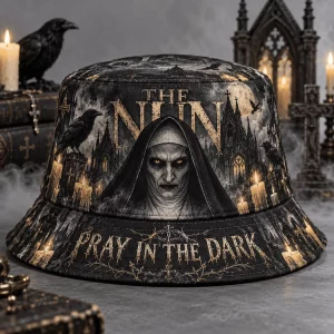 The Nun Pray In The Dark Gothic Horror Movie Graphic Unisex Bucket Hat