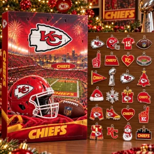 Kansas City Chiefs Football Fan 24-Day Holiday Countdown Surprise Advent Calendar